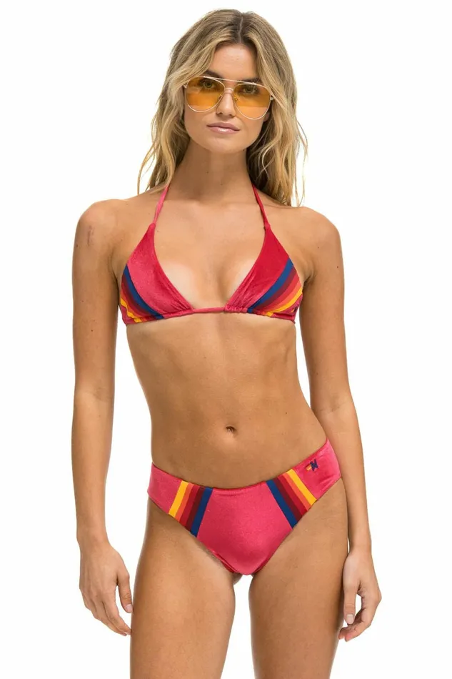 Women VELVET TRIANGLE BIKINI TOP 8211 RED Aviator Nation