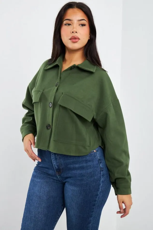 Women Veste Courte Kaki En Sudine Khaki Brentiny Paris Jackets