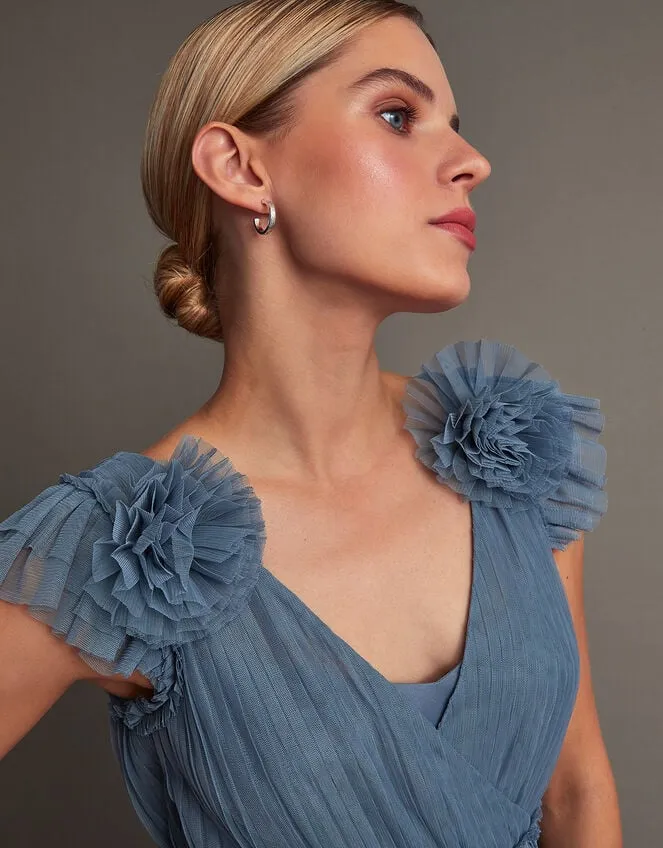 Women Wendy Pleated Maxi Dress Blue Monsoon Dresses