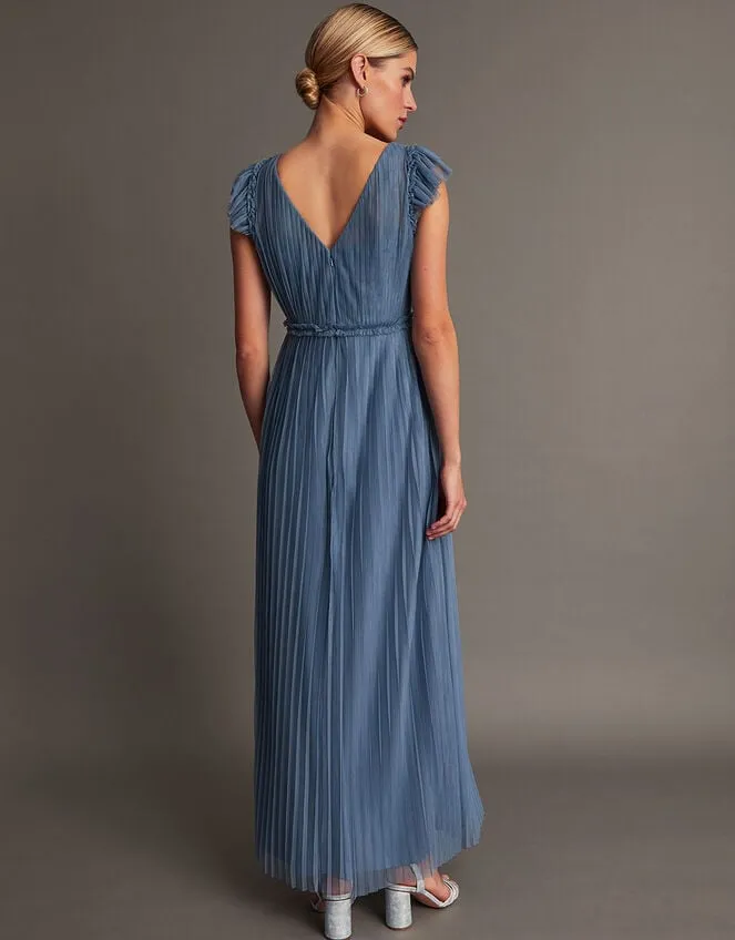 Women Wendy Pleated Maxi Dress Blue Monsoon Dresses