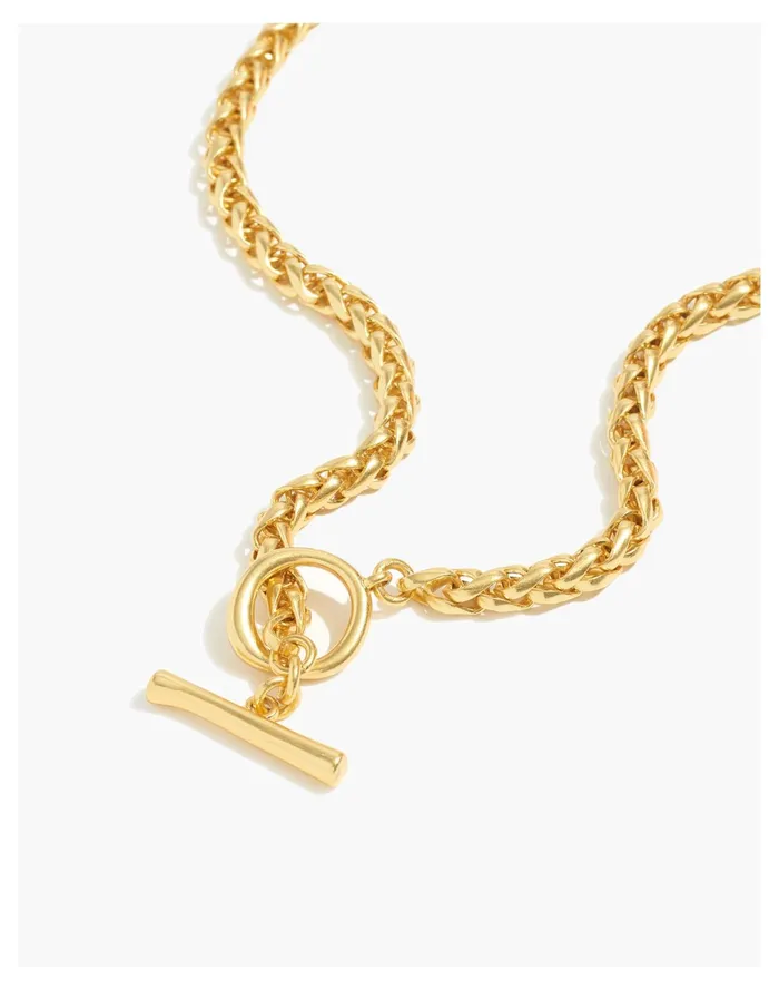 Women Wheatberry Chain Toggle Necklace Vintage Gold Madewell Necklaces