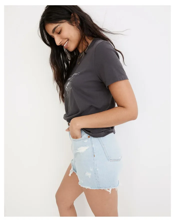 Women White Sands Softfade Cotton Oversized Tee Coal Madewell Tees Women White Sands Softfade Cotton Oversized Tee Coal Madewell Tees