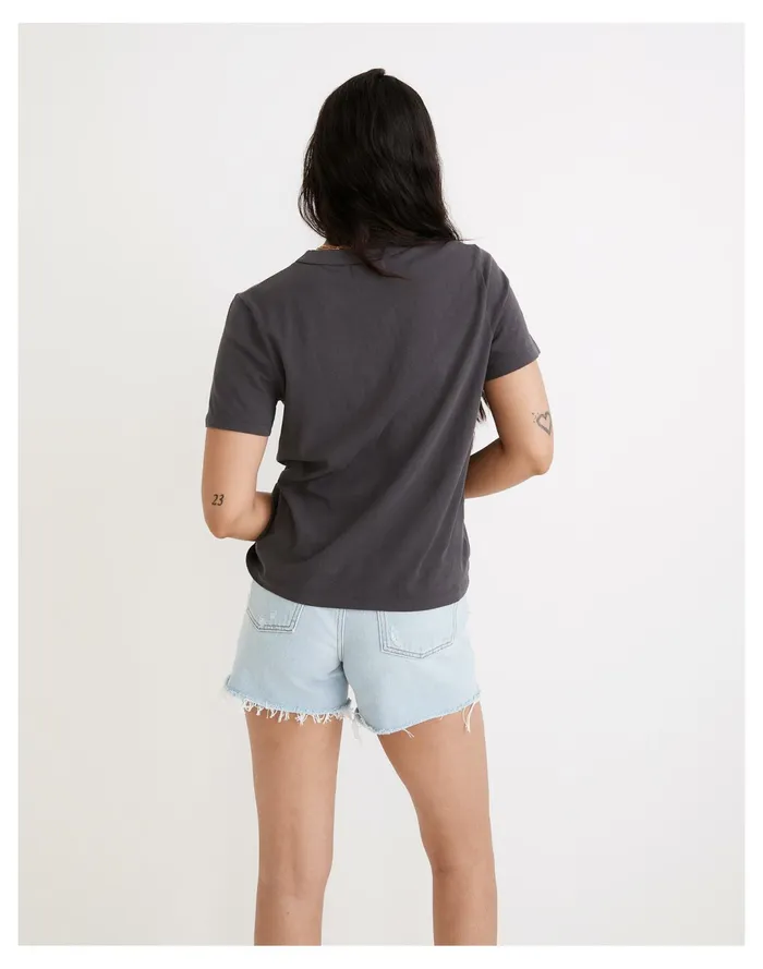 Women White Sands Softfade Cotton Oversized Tee Coal Madewell Tees Women White Sands Softfade Cotton Oversized Tee Coal Madewell Tees