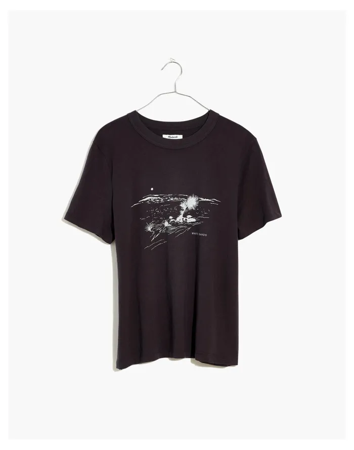 Women White Sands Softfade Cotton Oversized Tee Coal Madewell Tees Women White Sands Softfade Cotton Oversized Tee Coal Madewell Tees