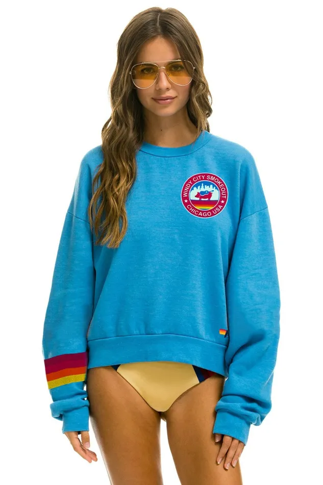 Women WINDY CITY SMOKEOUT 2023 RELAXED SWEATSHIRT 8211 OCEAN Aviator Nation UnisexCrewSweatshirt Women WINDY CITY SMOKEOUT 2023 RELAXED SWEATSHIRT 8211 OCEAN Aviator Nation UnisexCrewSweatshirt