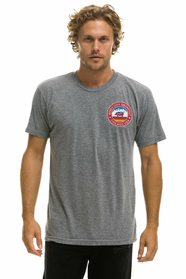 Women WINDY CITY SMOKEOUT 2023 TEE 8211 HEATHER GREY Aviator Nation UnisexTees Women WINDY CITY SMOKEOUT 2023 TEE 8211 HEATHER GREY Aviator Nation UnisexTees