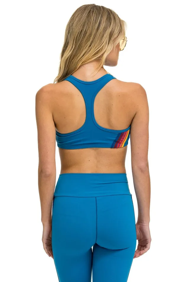 Women WOMEN039S 5 STRIPE VCUT SPORTS BRA 8211 CARRIBEAN Aviator Nation SportsBras Women WOMEN039S 5 STRIPE VCUT SPORTS BRA 8211 CARRIBEAN Aviator Nation SportsBras