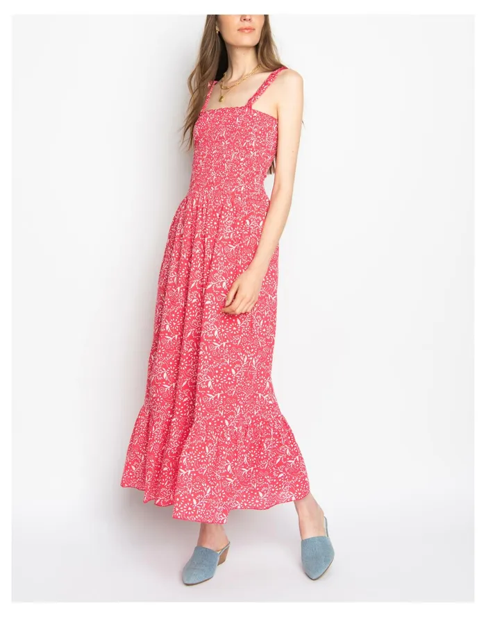 Women WVN Sita Dress Frequency Wildflower Blockprint Pink Madewell Dresses Women WVN Sita Dress Frequency Wildflower Blockprint Pink Madewell Dresses