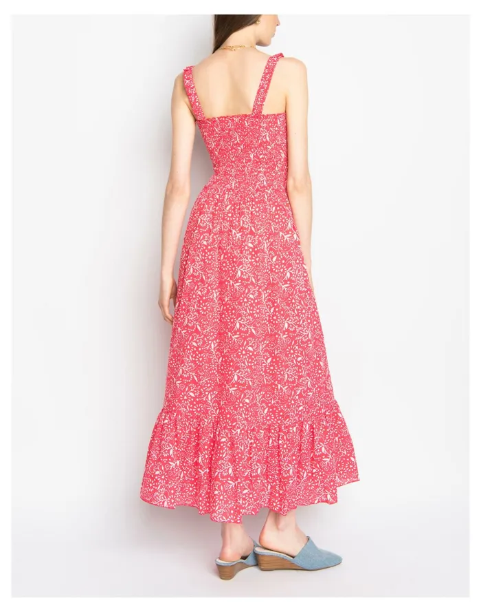 Women WVN Sita Dress Frequency Wildflower Blockprint Pink Madewell Dresses Women WVN Sita Dress Frequency Wildflower Blockprint Pink Madewell Dresses