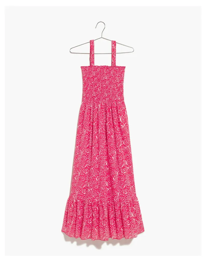 Women WVN Sita Dress Frequency Wildflower Blockprint Pink Madewell Dresses Women WVN Sita Dress Frequency Wildflower Blockprint Pink Madewell Dresses
