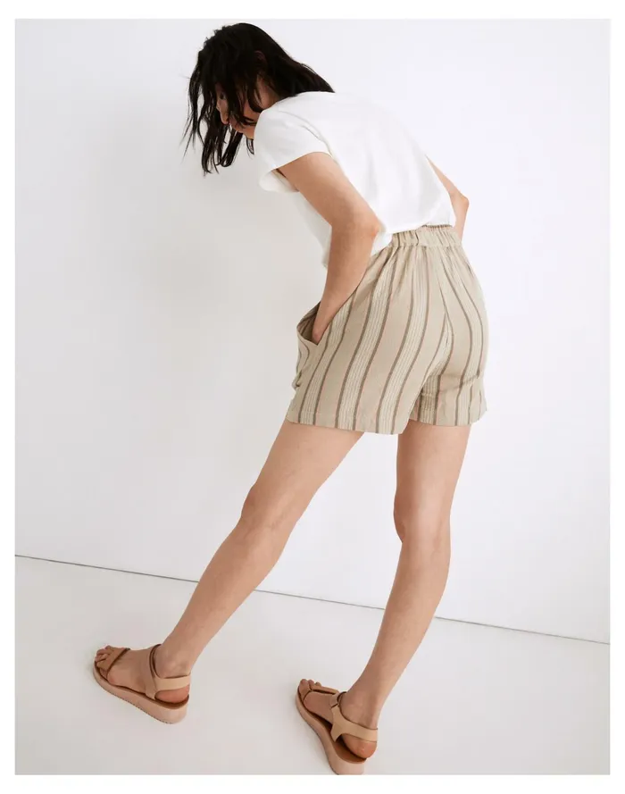 Women X Oddbird Striped Linen Cotton Lounge Pull On Shorts Neutral Madewell Pajamas Women X Oddbird Striped Linen Cotton Lounge Pull On Shorts Neutral Madewell Pajamas