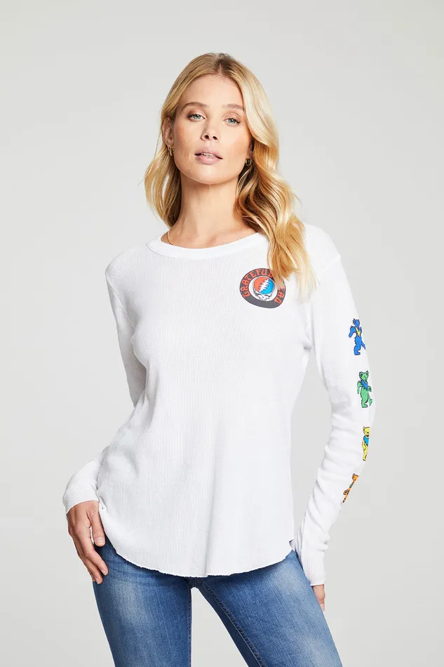 Womens Chaser Brand Grateful Dead Steal Your Face Tops