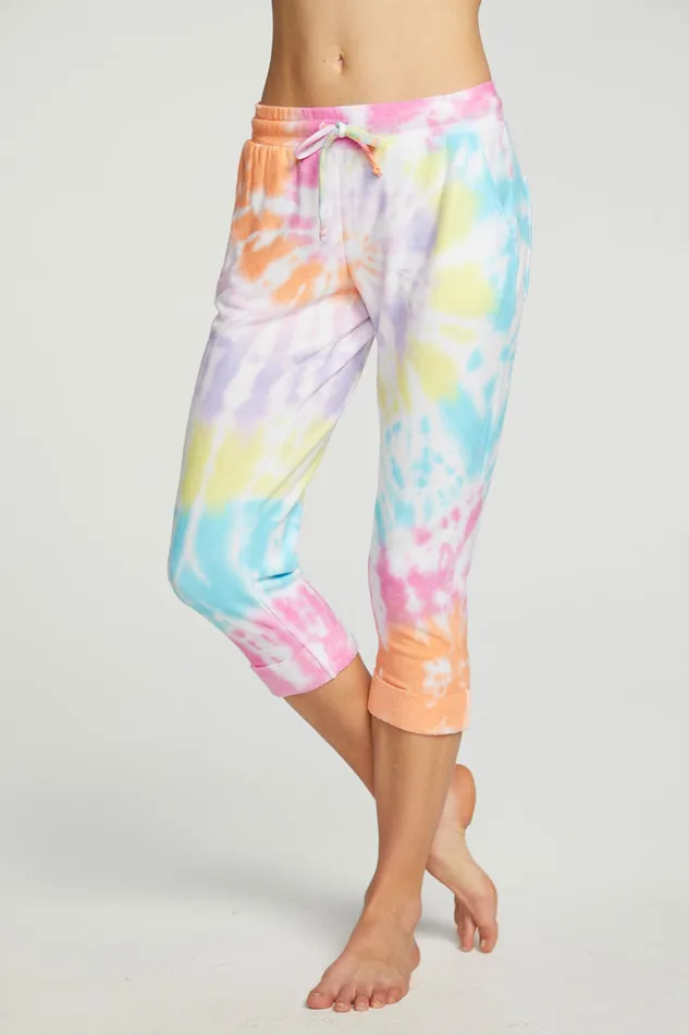Womens Loungewear Chaser Brand rPET Cozy Knit Cropped Roll Hem Jogger