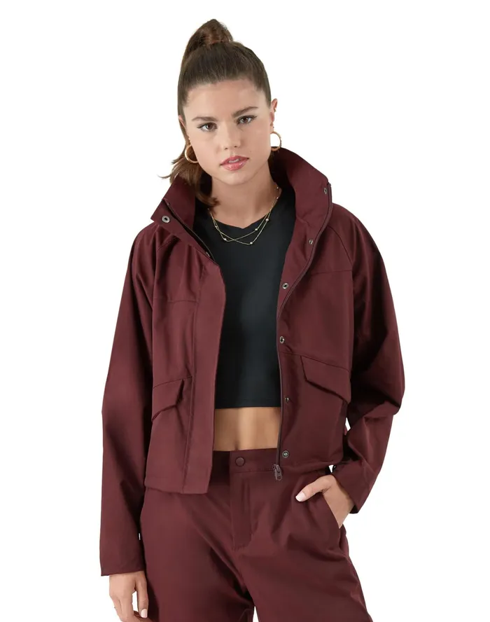 Woven Utility Jacket C Logo Team Burgundy Women Champion Jackets