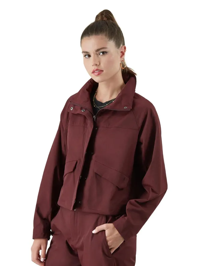 Woven Utility Jacket C Logo Team Burgundy Women Champion Jackets