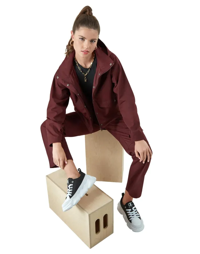 Woven Utility Jacket C Logo Team Burgundy Women Champion Jackets