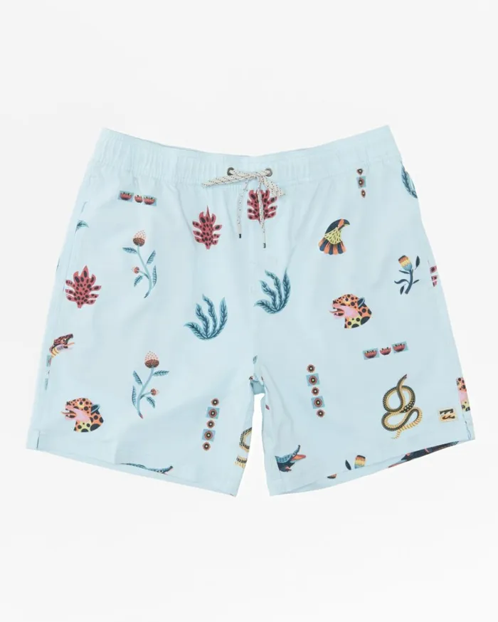 Zeledon Sundays Layback Swim Shorts Light Blue Men Billabong Side Pockets