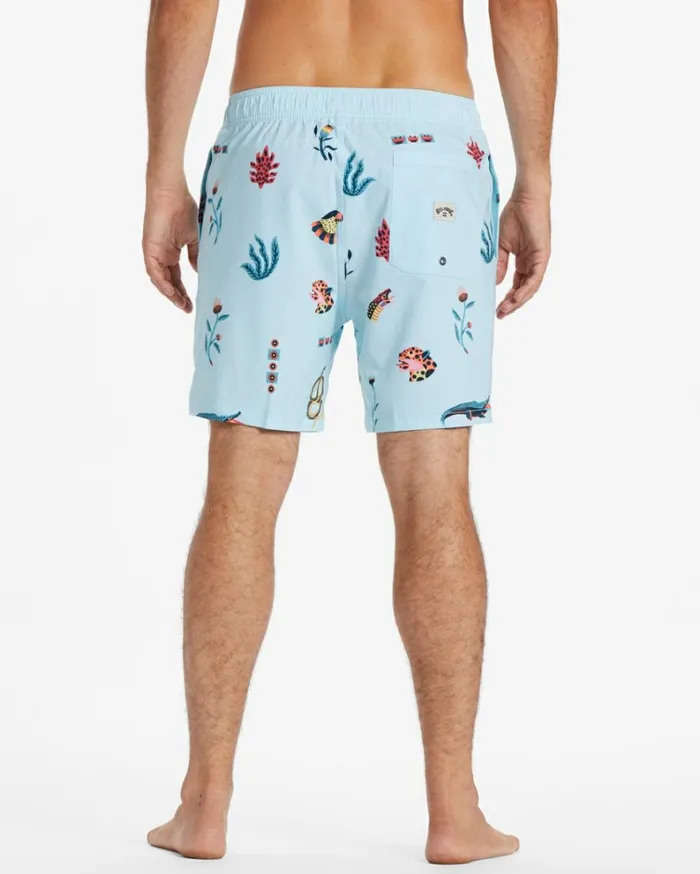 Zeledon Sundays Layback Swim Shorts Light Blue Men Billabong Side Pockets